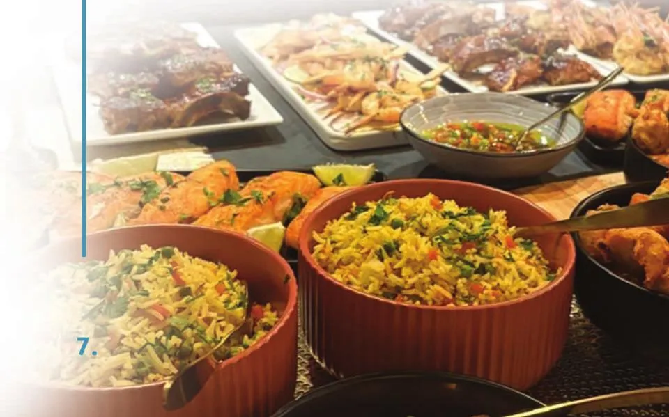 Caribbean BBQ spread by Jen the Chef: grilled lobster, jerk chicken and island sides